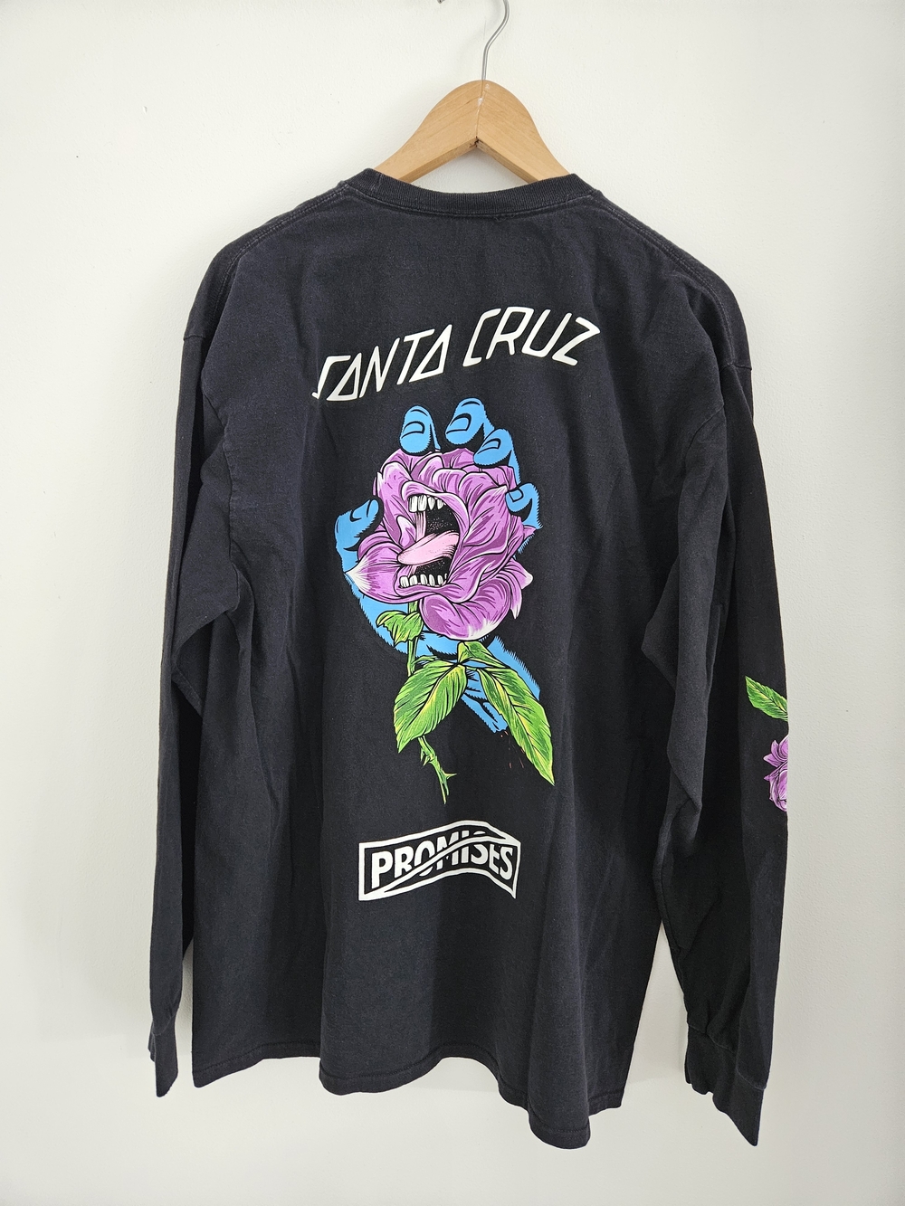 Santa Cruz x Broken Promises Men Extra Large Long Sleeve Black Skateboard Skate